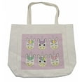 thumbnail image 1 of Unicorn Party Shopping Bag, Muted Toned Backdrop Colorful Cartoon Animal Design, Eco-Friendly Reusable Bag for Groceries Beach and More, 15.5" X 14.5", Cream, by Ambesonne, 1 of 2