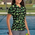 thumbnail image 3 of Whosucclay Clover Heart Pattern Breathable Polo Shirts for Tennis Golf Hiking, Stylish Workout Athletic Tops Soft Polyester Tennis Shirts Size Medium, 3 of 10
