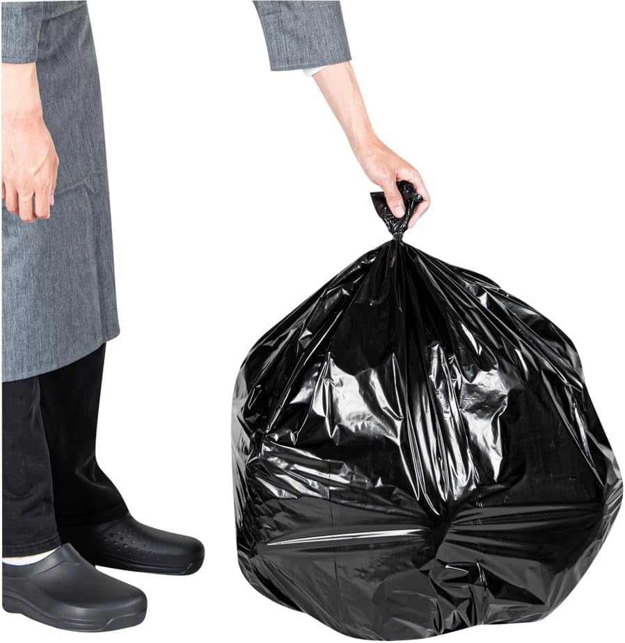 RW Clean 33 Gallon Trash Bags - 100 Count Medium-Duty Black Garbage Can Liners with  Seal Bottom for Kitchen and Office