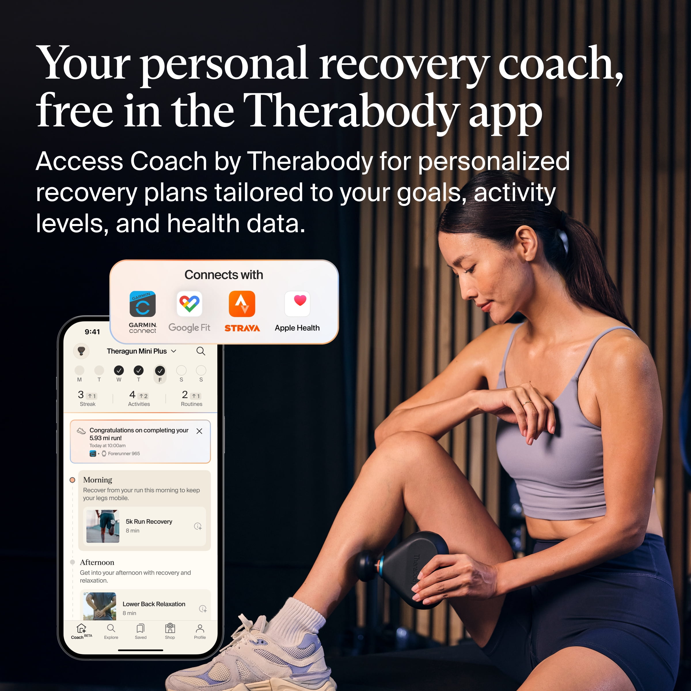 Theragun Mini Plus by Therabody, Portable Deep Tissue Massage Gun with Heat for Faster Recovery On-The-Go