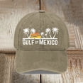 thumbnail image 2 of Summer Hats for Women Unisex Gulf Of Mexico Palm Tree Print Denim Baseball Cap Khaki One Size, 2 of 7