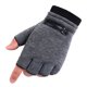 thumbnail image 2 of Guantes cálidos de medio dedo para hombre, para escribir, conducir, andar en bicicleta, guantes de medio dedo abiertos con forro polar y engrosados para mujer, otoño e invierno, 2 of 6