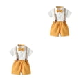 thumbnail image 2 of Sonducket Verano para niños, camisa de manga corta con botones, conjunto de pantalones, ropa de pajarita para boda, pantalones cortos con Type3 NO3, 2 of 6