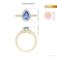 thumbnail image 4 of ANGARA Natural Pear 1.1 ct Tanzanite Ring with Diamond Halo in 14K Yellow Gold for Women (Size-8x6mm) | December Birthstone, Birthday, Anniversary, Jewelry Gift for Women | Natural Tanzanite Ring, 4 of 8