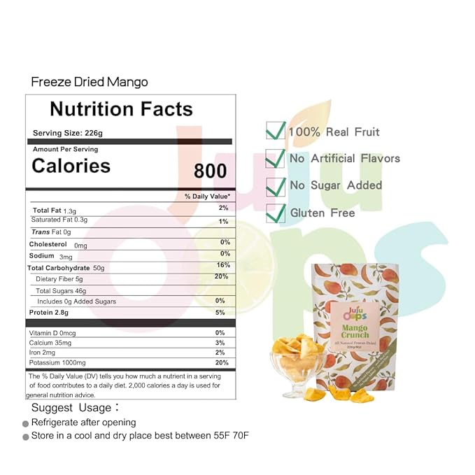 Freeze-Dried Mango, Cube | Family Party Size | 8 Ounce