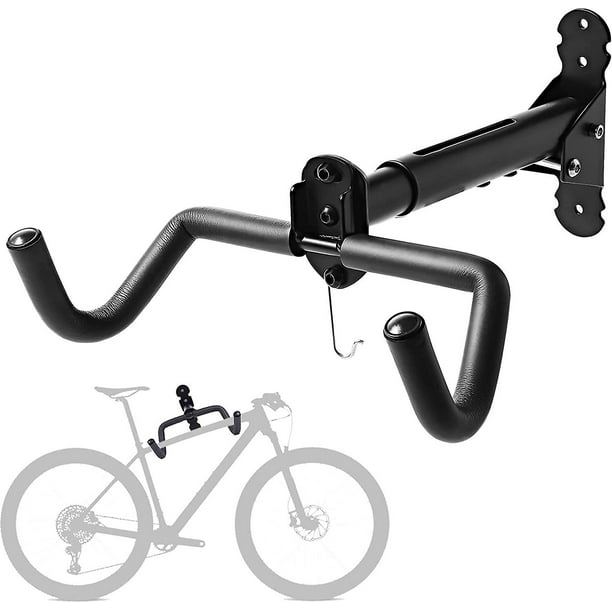 Soporte de pared para bicicleta horizontal - Portabicicletas Garaje - Colgador de almacenamiento de bicicletas - Gancho ajustable para colgar bicicletas, soporte para portabicicletas de servicio