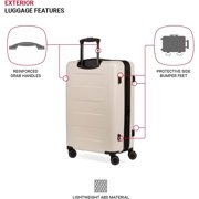 SwissGear 8020 Eclipse Hardside أمتعة قابلة للتوسيع مع عجلات دوارة ، كريم ، فحص كبير 27 بوصة