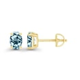 thumbnail image 2 of Decadence Yellow Gold Plated 925 Sterling Silver 5x3mm Oval Cut Natural Sky Blue Topaz December Birthstone Screwback Stud Earrings, 2 of 7