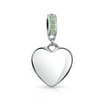 thumbnail image 2 of Bling Jewelry Womens Initial Alphabet Bead Charm Light Green Crystal Heart Sterling Silver Bracelet, 2 of 4