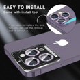 thumbnail image 4 of HAHDAXIA for iPhone 14 Pro Max/ iPhone 14 Pro Camera Lens Protector, 9H Tempered Glass [Anti Scrach] [Ultra HD] Metal Individual Ring Camera Screen Protector Cover [Installation Tray][Removal, 4 of 7