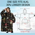 thumbnail image 4 of Oversized Wearable Blanket Hoodie,Red Mushroom Frog Black Pattern Sherpa Blanket Hoodie with Super Pockets,Super Warm Fuzzy Pullover for Women & Men, 4 of 6