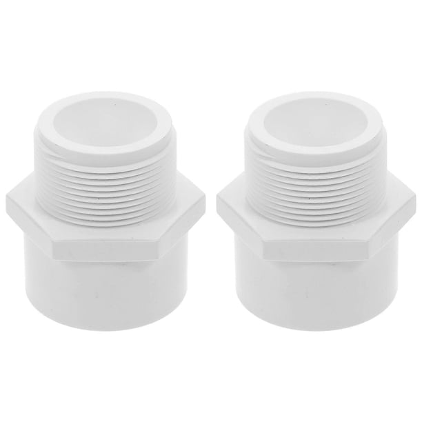 2Pcs PVC Pipe Fittings NPT Male Thread PVC Pipe Fitting Adapter Connector PVC Pipe Coupling for Plumbing Line 48.3mm