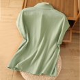 thumbnail image 4 of Mqqzkk Womens Shirts Casual Crewneck Cap Sleeve T Shirt Cotton Linen Summer Top Lightweight Flowy Blouses, 4 of 4