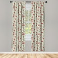 thumbnail image 4 of Ambesonne Fruits Window Curtains, Retro Strawberry Love, Each 28" W x 84" L, Eggshell Ruby Army Green, 4 of 4