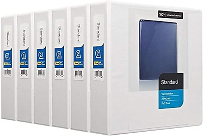 MyOfficeInnovations Standard 2' 3-Ring View Binders White 6/Carton (26444CT) 2661486