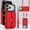 Red, variant on For iPhone 17 Pro Max RFID Blocking Protective Purse Wallet Case Magnetic Organ Style Flip Cover Multi-Card Slots Pocket With Detachable Shoulder Strap And Wrist Strap,Red,For iPhone 17 Pro Max