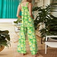 thumbnail image 5 of Xyxonk Green Jumpsuits for Women Plus Size Floral Printed Jumpsuits Trendy Sleeveless Cotton Rompers Comfy Jumpers with Pockets Green XL, 5 of 6