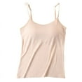 thumbnail image 3 of Women's Cotton Camisole Shelf Bra Spaghetti Straps Tank Top Built-in Bra Padded, 3 of 4