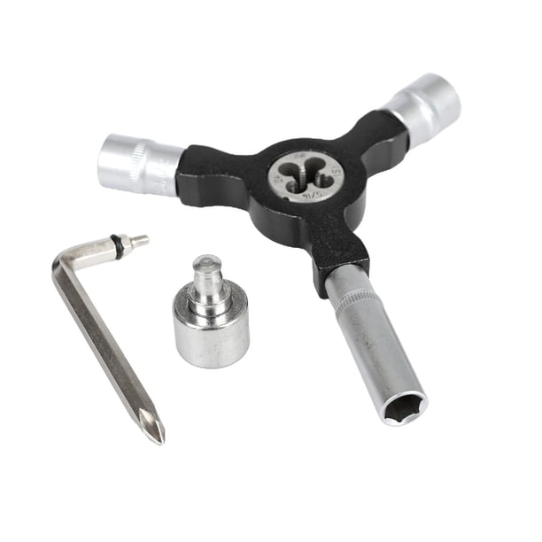Llave de skate portátil, herramienta de reparación de monopatín, llave tipo Y de monopatín, llave Allen, destornillador Longboard, herramienta Negro DYNWAVEMX Llave para monopatín
