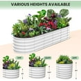thumbnail image 4 of GAOMON 8x2x1ft Raised Garden Bed, Galvanized Raised Garden Bed Kit, Galvanized Planter Garden Boxes Outdoor, Oval Large Metal Raised Garden Bed for Vegetables (Beige), 4 of 9