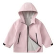 thumbnail image 3 of Favoffer Big Kids Lightweight Waterproof Hooded Zip-Up Jacket Boys Girls Long Sleeve Coat Outdoor Casual Winter Outerwear for Daily Sports Hiking 3-15Y, 3 of 8
