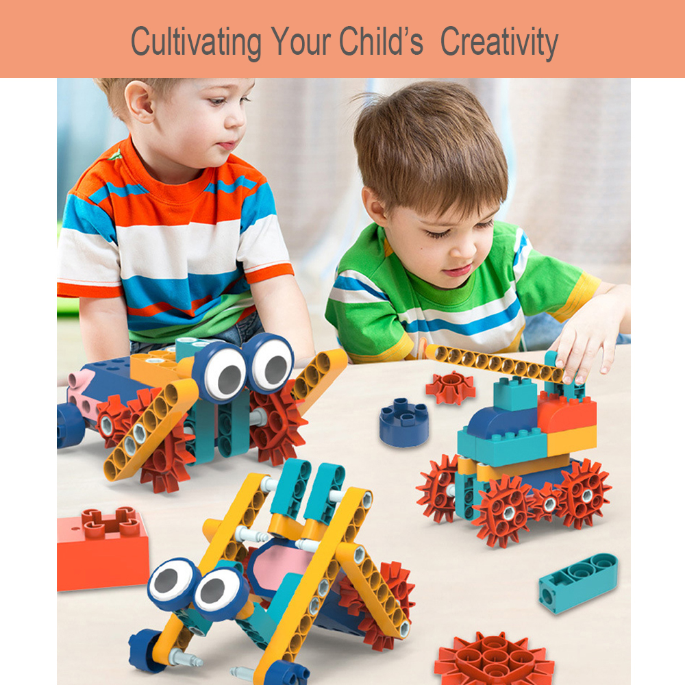 MEGICOT 116Pcs /119Pcs Electric Building Blocks Set for 6+ Year Old Children, Gear Drive Creative Engineering Construction Assembly Toys
