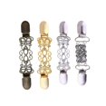 thumbnail image 3 of 4pcs Women Sweater Clips Alloy Hollow Creative Diamond Shawl Scarves Blouse Sweaters Connection Buckles Clips Brooches, 3 of 3