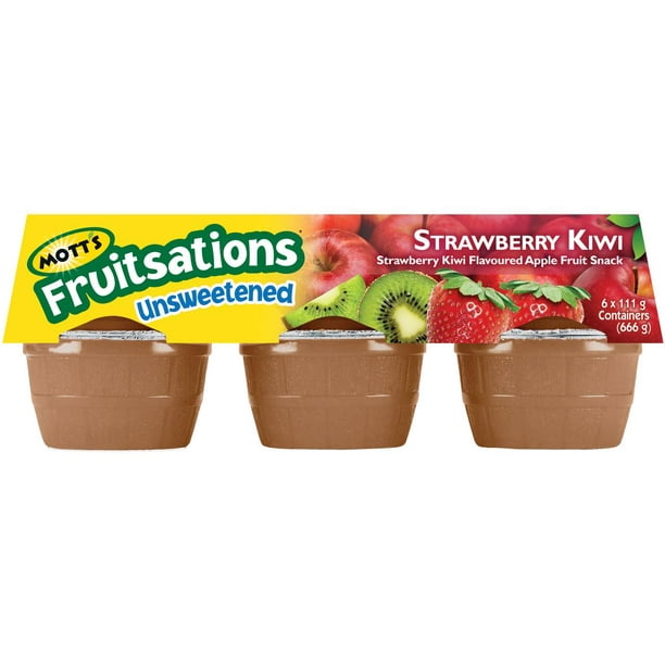 Mott’s Fruitsations Unsweetened Stawberry Kiwi Apple Sauce, 6 x 113 g