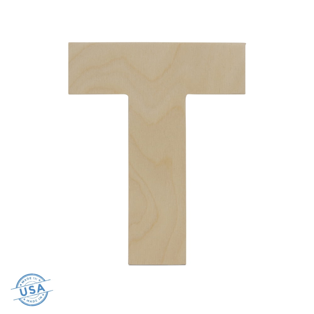 Wooden Letter T Cutouts 12", Pack of 5 Wooden Letters for Wall Decor