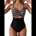 thumbnail image 3 of Traje de Baño de una Pieza para Mujer, con Cintura Alta, Corte Bajo y Espalda Cruzada con Lazo. de XL, 3 of 8