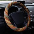 thumbnail image 1 of Baja Car Steering Wheel Cover Universal Fit Most Cars 15 inch Automotive Yellow Cover ProtectionEthnic Style Coarse Flax Cloth, 1 of 7