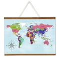 thumbnail image 2 of M&T Displays Wood Magnetic Poster Holder 11 inch Dark Wood Hanger Frame for Hanging Picture Wall Artwork Canvas Painting Photo World Map Beech Wood, 2 of 8