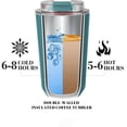 thumbnail image 4 of 12.6 oz Travel Coffee Mug Stainless Steel Vacuum Cup, Leak Proof Reusable Double Walled Coffee Tumbler for Iced and Hot Drinks Blue, 4 of 6