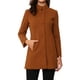 thumbnail image 1 of Abrigo de mujer INSPIRE CHIC de longitud media, con cuello alto, de un solo botón, abrigo de invierno, color marrón claro y rojo, talla S, 1 of 6