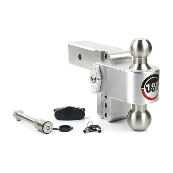 Weigh Safe Trailer Hitch Ball Mount LTB4-2.5 180 Degree; Fits 2-1/2 Inch Receiver; 18500 Gross Trailer Weight; Turnover; Adjustable; Non-Stowable; 4 Inch Drop/5 Inch Rise