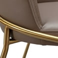 thumbnail image 4 of 20 Inch Set of 2 Dining Chairs, Brass Tubular Frame, Taupe Faux Leather, 4 of 4