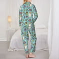 thumbnail image 3 of Pajama Sets for Women 2 Pcs, Cute Corgi Dog Bowl Props Button Down Long Sleeve Sleepwear Lounge PJ Sets, 3 of 6
