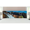 thumbnail image 1 of Rainforest Headboard, Pongour Waterfall Exotic Natural Beauty Landscape Mountain Rocks Print, Upholstered Decorative Metal Bed Headboard with Memory Foam, King Size, White Blue, by Ambesonne, 1 of 4