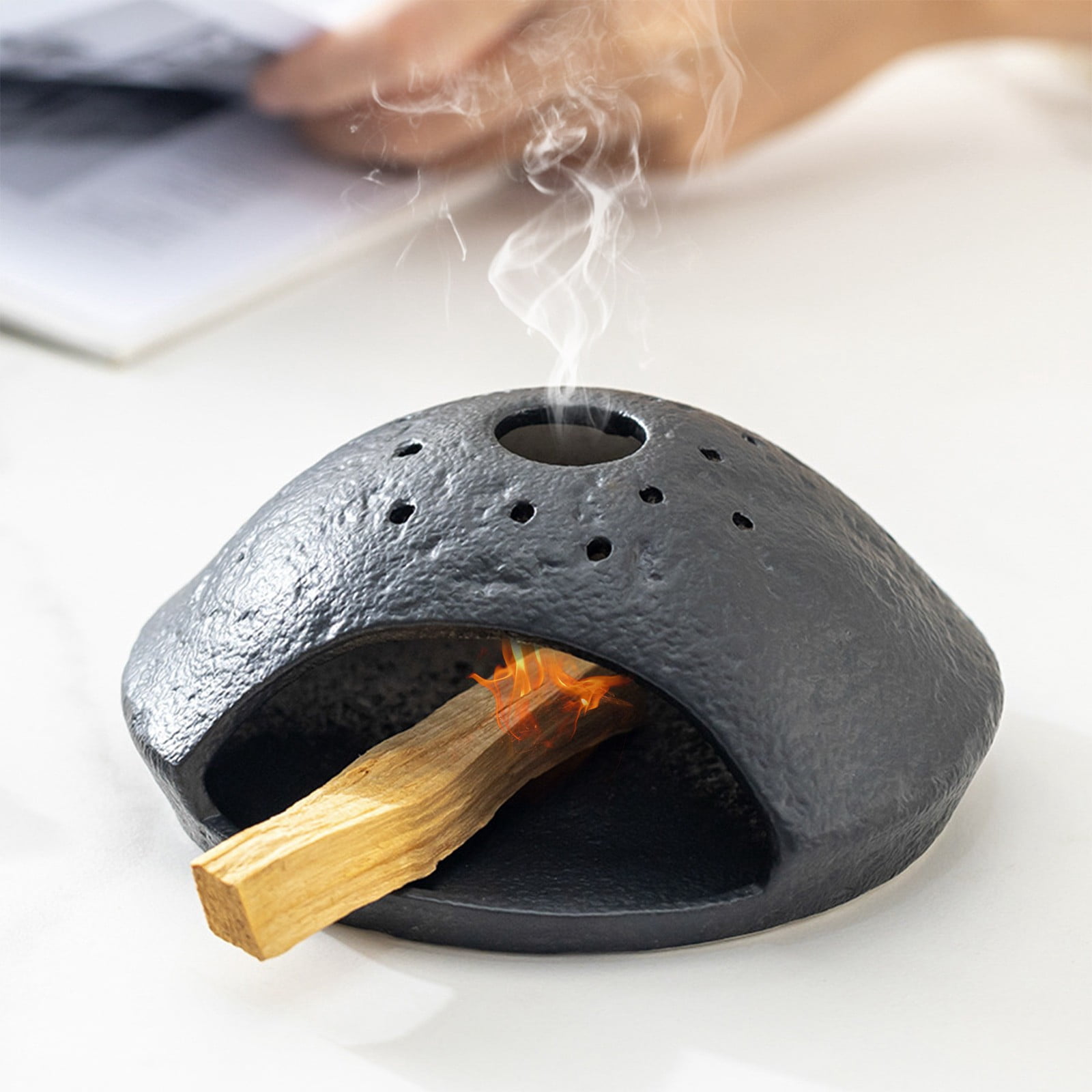 Inerposs Handcrafted Ceramic Palo Incense Censer, Ash Catcher, Decorative Home Decor, Incense Holder for Aroma Sticks and Cones, Perfect Gift for Holidays and Events