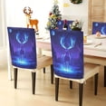thumbnail image 3 of Decorative Chair Back Cover One Size x2 Chair Cover Dining Chair Slipcovers Chair Back Decoration Festival Chair Decoration Purple Elk, 3 of 6