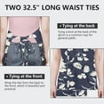 thumbnail image 6 of Pioneer Flower Floral Print Pattern Apron-Garden Aprons for Women with Pockets-Cotton Linen Waterproof Kitchen Cooking Gardening Aprons Adjustable for Kitchen,Cooking,BBQ and Salon 33x27 Inch, 6 of 7