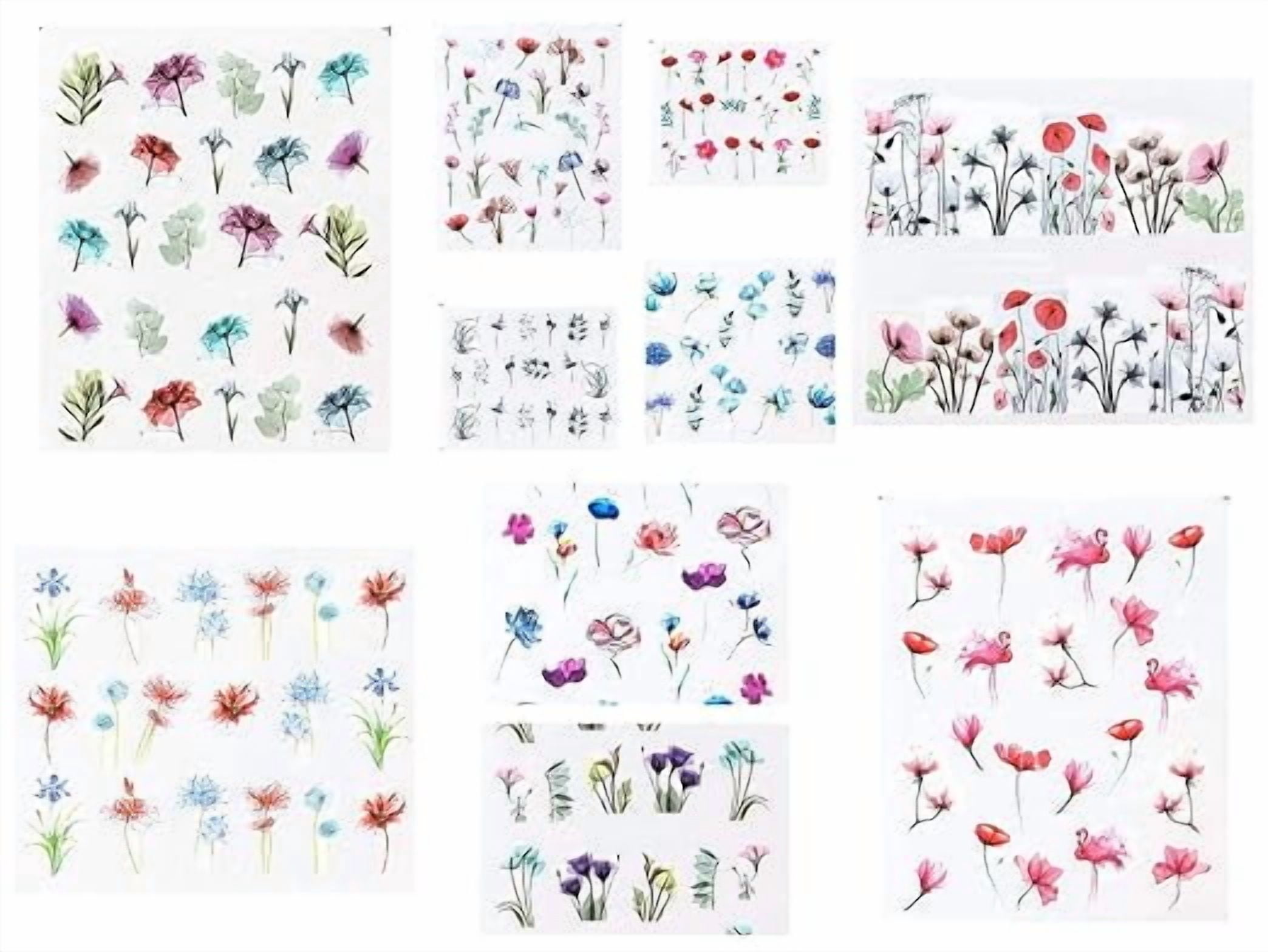 AVOKA DIY Nail Art Water Transfer Decals Flower Series Nail Tattoo Stickers (20 SHEETS)