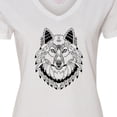thumbnail image 4 of Inktastic Tribal Wolf Head Women's V-Neck T-Shirt, 4 of 5