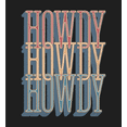 thumbnail image 2 of Western Howdy Repeat Text Long Sleeve Adult Hooded Sweatshirt-Medium-Black, 2 of 3