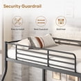thumbnail image 3 of Twin Over Full Bunk Beds for Teens, LEGAHOME Heavy-Duty Metal Bunk Bed with Under-Bed Storage, 350lbs Capacity Space-Saving Bunkbeds Frame with Full-Length Guardrail, Black, 3 of 9