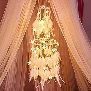 fairy lights hanging from ceiling