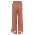 thumbnail image 4 of Workout Casual Pants for Women Summer 2025 New Casual Loose Fitting Waist And Ankle Patchwork Lace Cotton And Linen Pants Pants M, 4 of 5