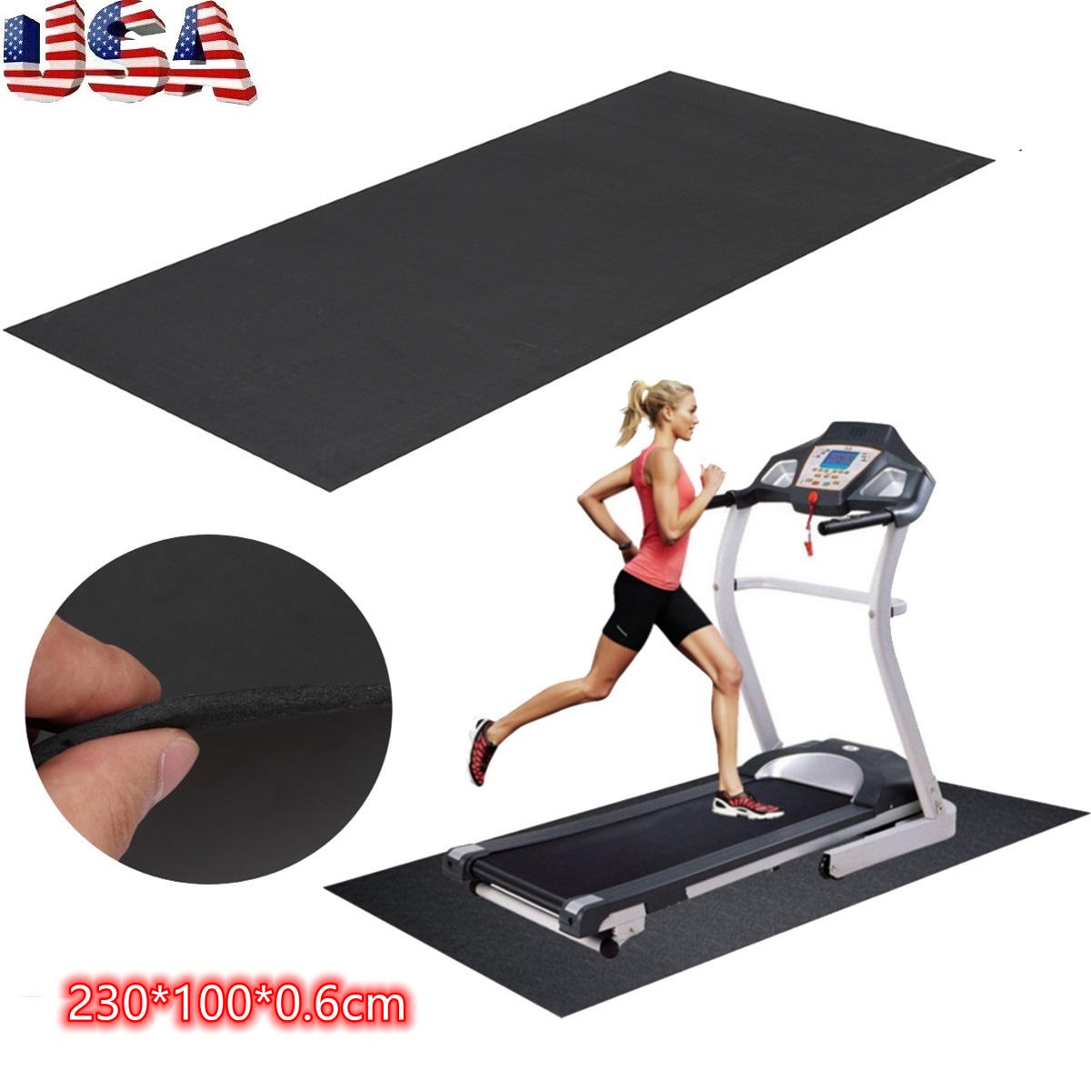 [US IN STOCK]Heavy Duty Equipment Mat for Treadmills Ellipticals Rowing
