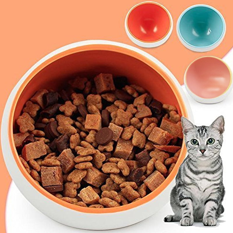 Petzilla Cat Ceramic Bowl for Food Heavy Base Feeding Dish Prevent Tipping or Spill Over 