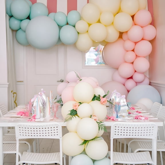 BESTSKY 2026 New 100Pcs Pastel Macaron Balloons Assorted Color Latex Balloons for Birthday Party Wedding Baby Shower for Celebrations,Events,Photo Shoots,Home Decor,Outdoor Parties.